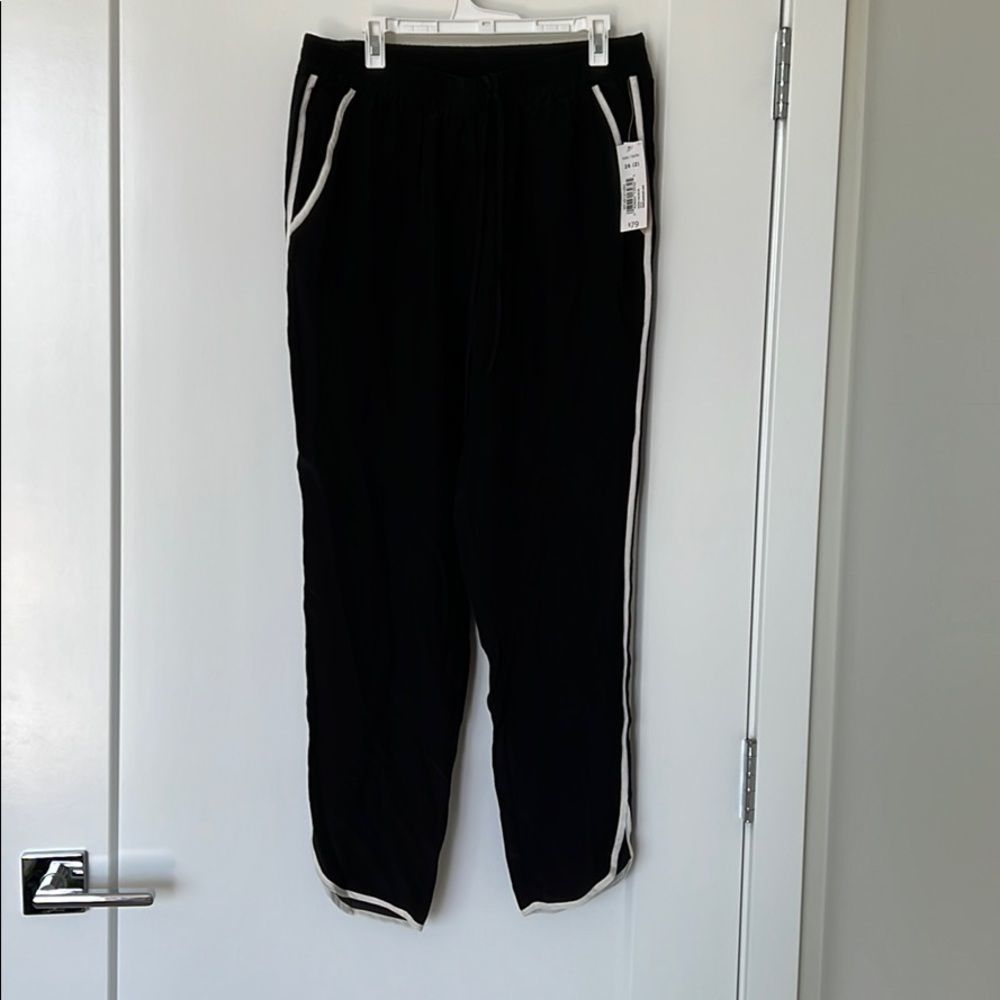 Joe Fresh Black Silk Track Pants Size 2 NWT